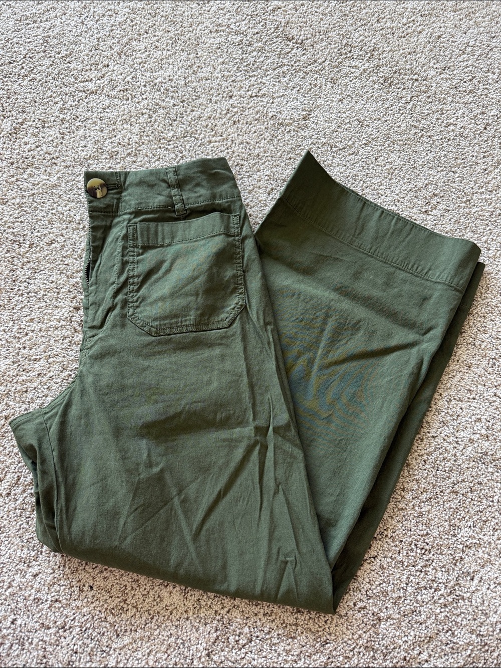 Maeve Colette Olive Green High-Rise Stretch Trousers